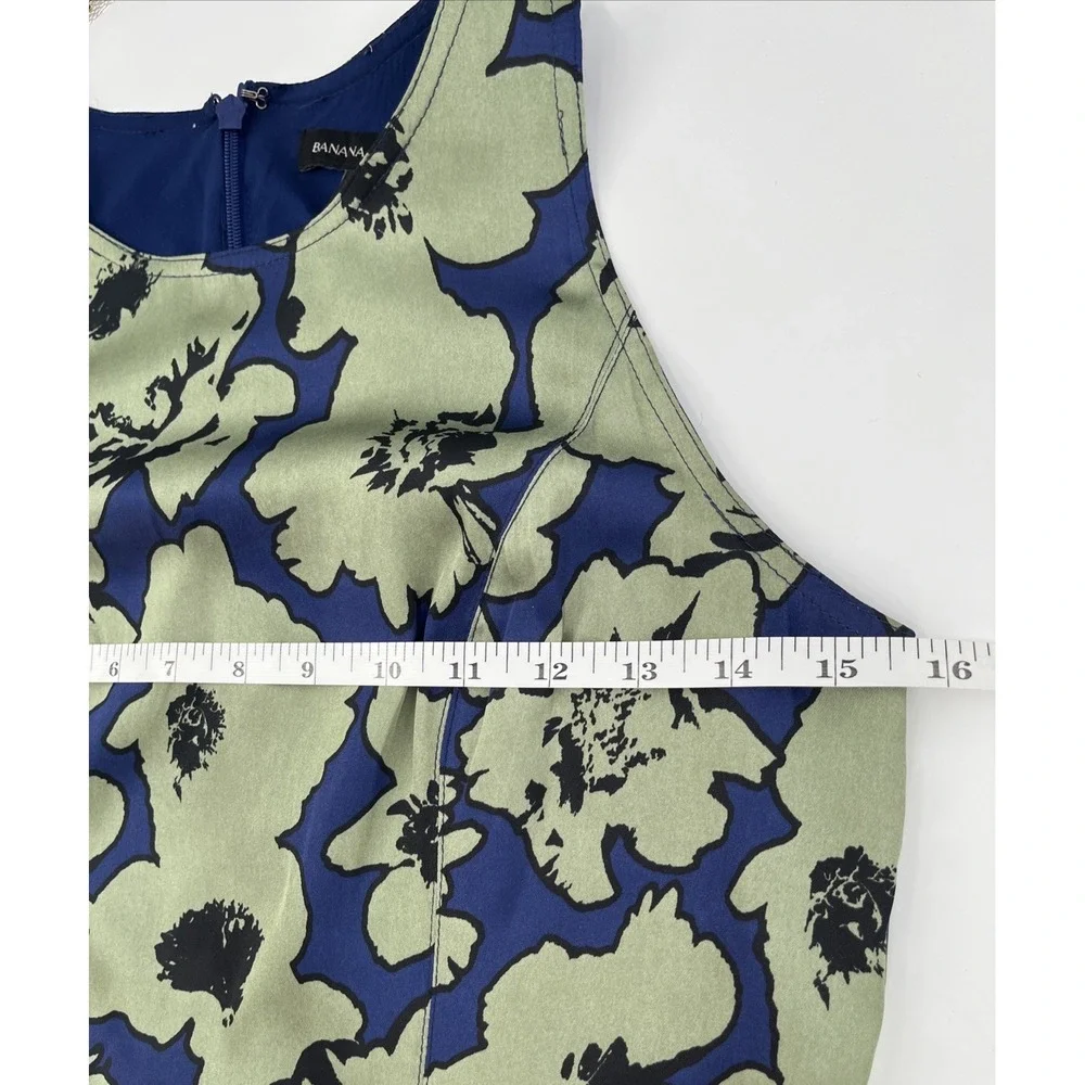 Banana Republic Fit&Flare Satin Maxi Floral Dress Blue Green Wedding Guest Sz 2P